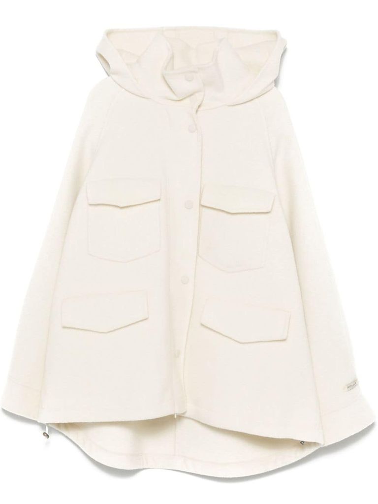 Shop Paltò Fosca Short White Wool Coat