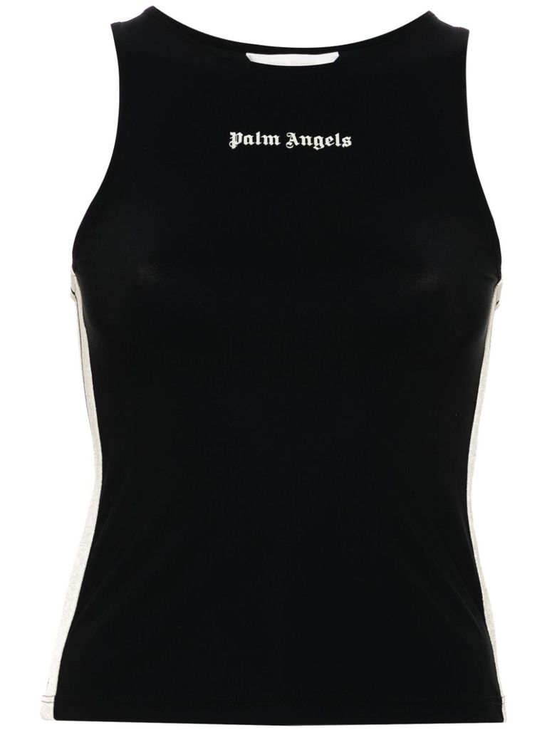 Shop Palm Angels Stretch Top With Bands In Black