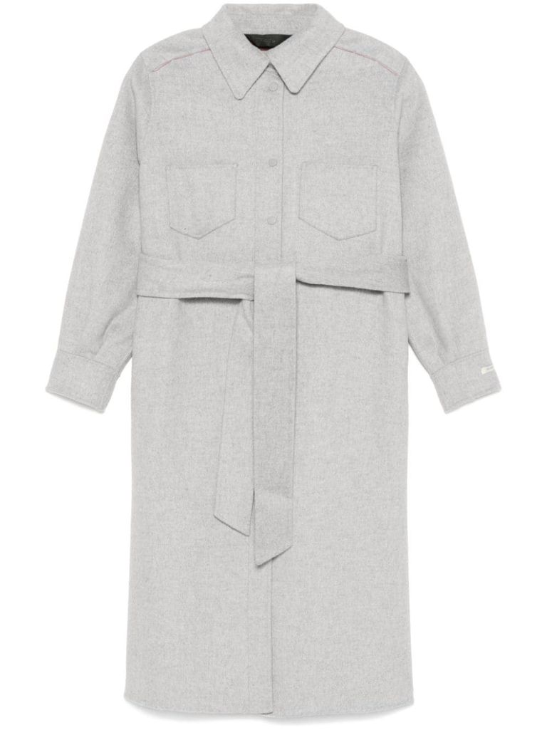 Shop Paltò Patricia Midi Grey Wool Coat