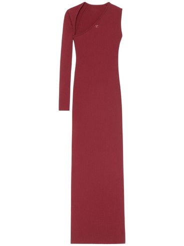 COURRÈGES - Asymmetrical ribbed maxi dress.