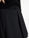 Pleated wool mini skirt