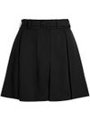 Pleated wool mini skirt