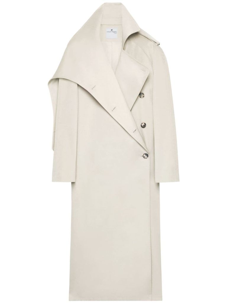 COURRÈGES OBLIQUE COTTON TRENCH COAT 