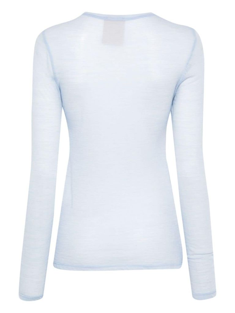 Shop Semi-couture Filomena Light Blue Wool Sweater