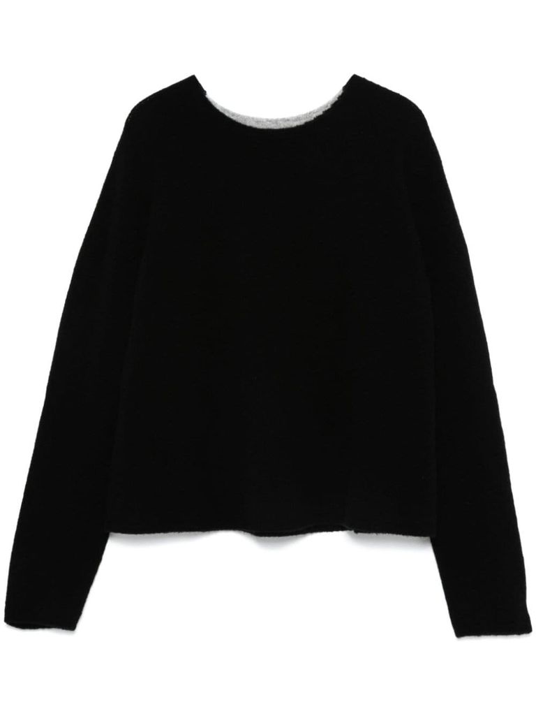 Shop Semi-couture Mirella Wool And Cashmere Top In Black