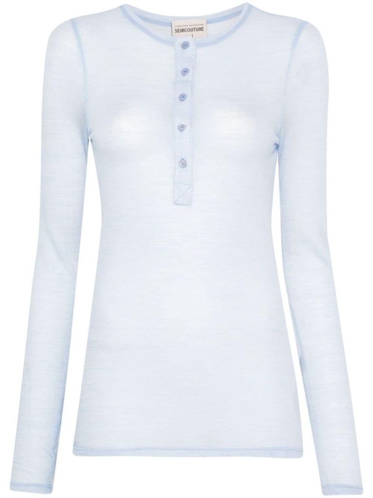 Shop Semi-couture Filomena Light Blue Wool Sweater