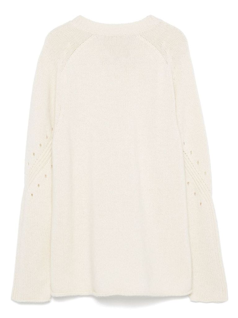 Shop Semi-couture Greta Cashmere Top In Beige