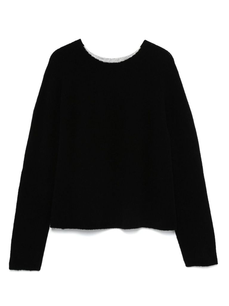 Shop Semi-couture Mirella Wool And Cashmere Top In Black