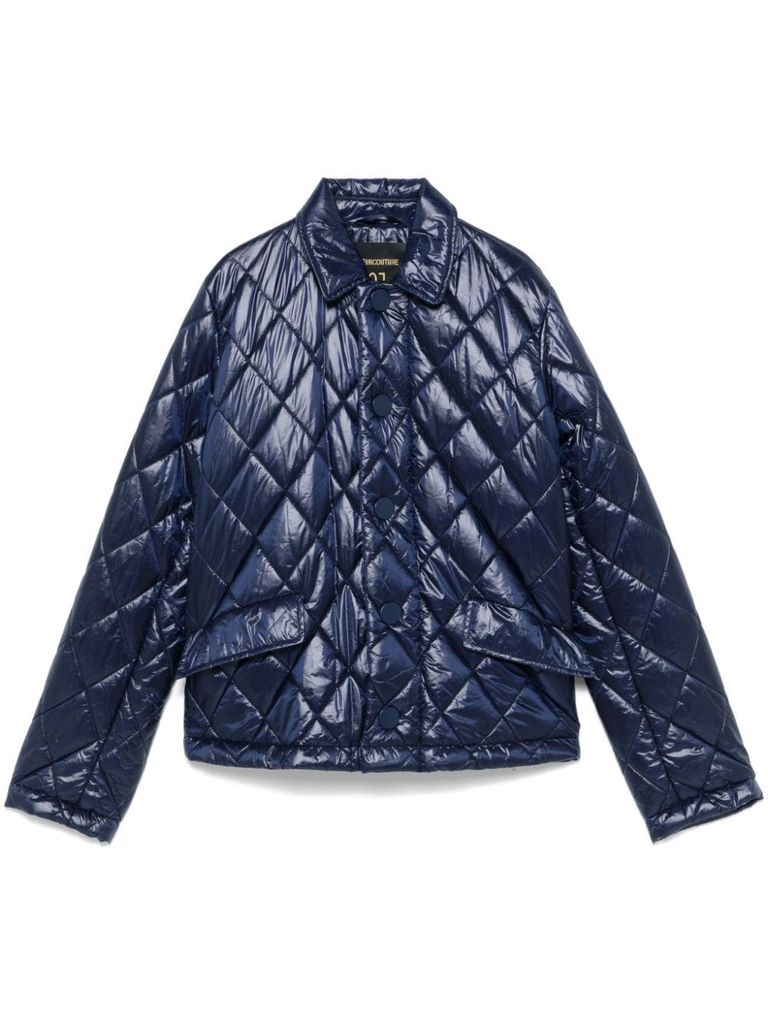 Shop Semi-couture Susanna Short Puffer Jacket In Blue