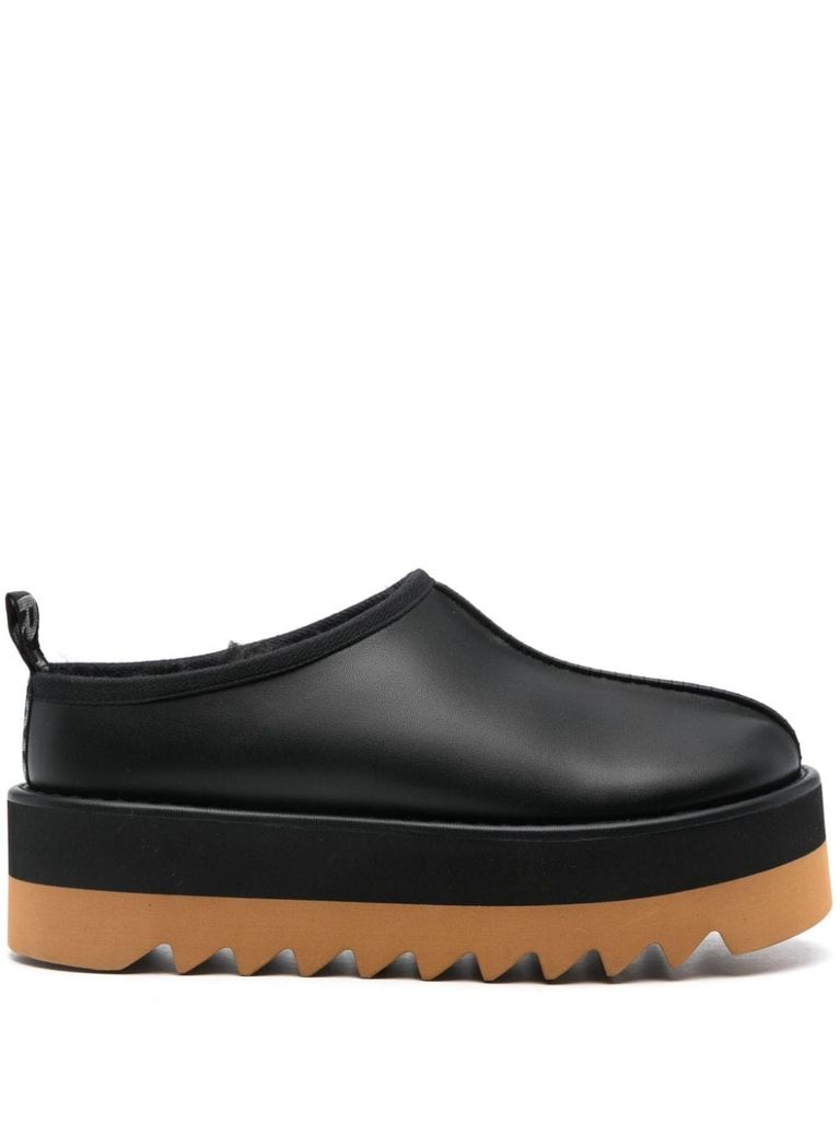 Shop Stella Mccartney Sneak-elyse Faux Leather Clogs In Black