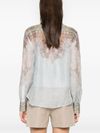 Eden linen and silk shirt with print