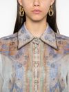 Eden linen and silk shirt with print