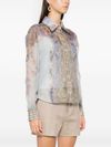 Eden linen and silk shirt with print