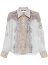 Eden linen and silk shirt with print