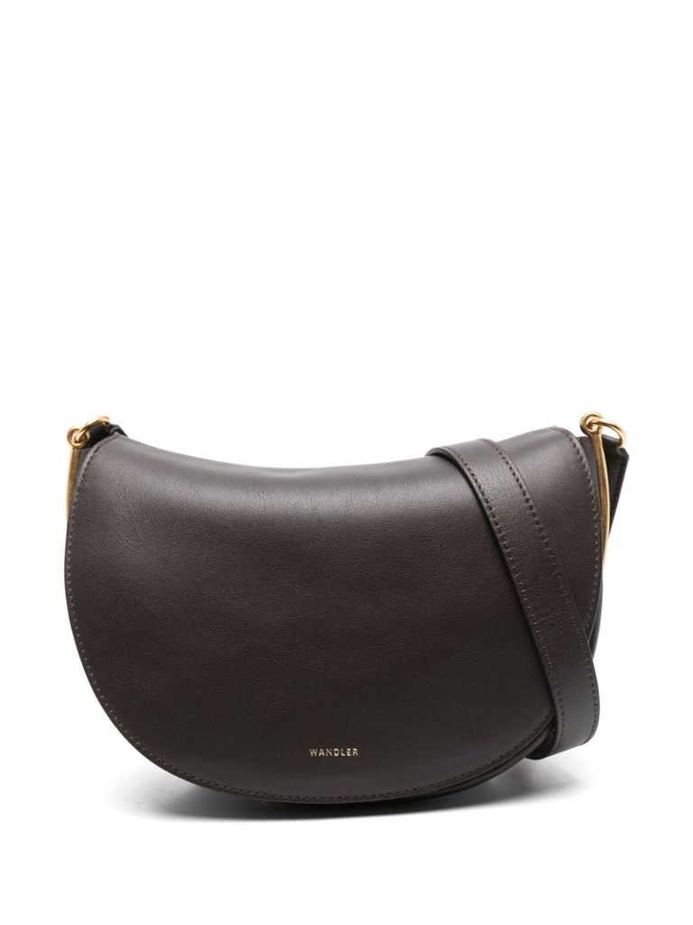 Shop Wandler Kate Leather Crossbody Bag In Brown