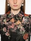 Pavilion  linen and silk blouse with floral print