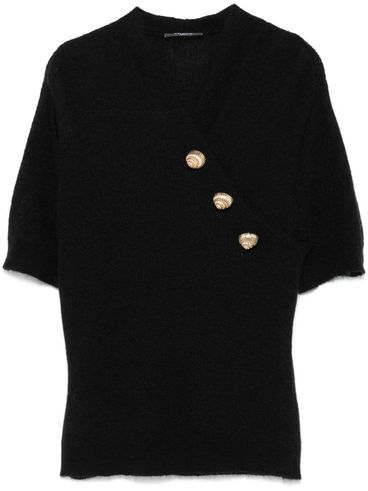 Wool top with buttons