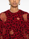 Maglione in lana con stampa leopardata