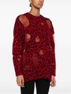 Maglione in lana con stampa leopardata