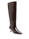 Naomi high boots in crocodile-effect leather