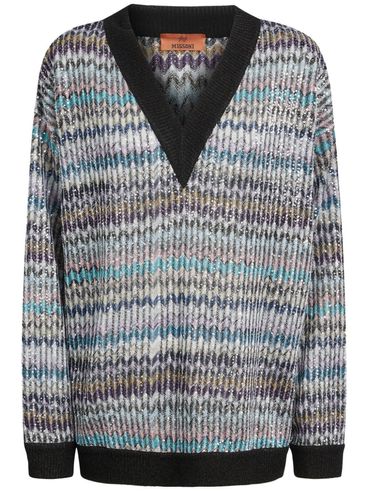 MISSONI - Maglione multicolore con scollo a V