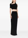 Draped wrap long skirt