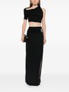 Draped wrap long skirt