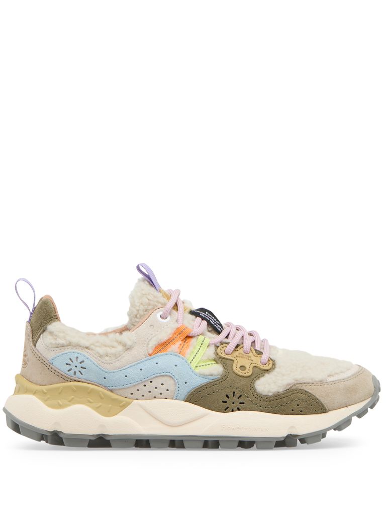 Shop Flower Mountain Yamano 3 Uni Sneakers In Technical Fabric And Suede In Multicolour