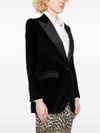 Turlington single-breasted velvet blazer