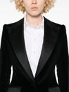 Turlington single-breasted velvet blazer