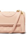 Borsa a spalla Fleming Convertible piccola in pelle rosa