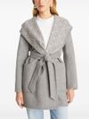 Midi wool coat with monogram