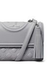 Borsa a spalla Fleming Convertible piccola in pelle grigio