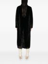 Long double-breasted faux fur coat