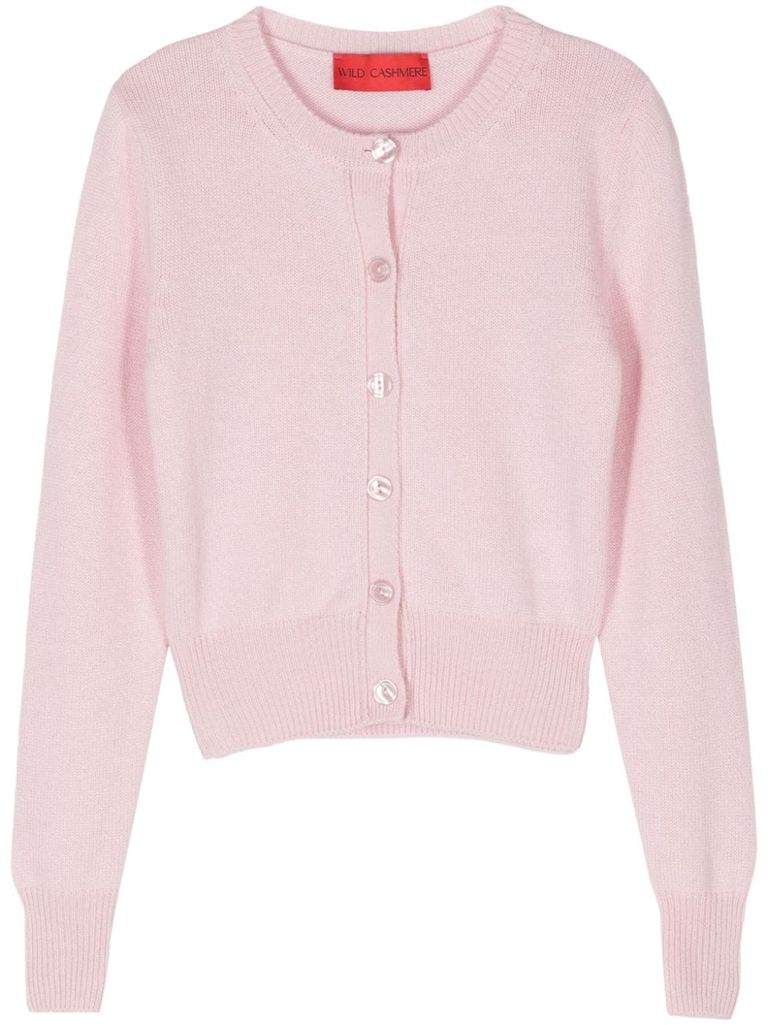 Shop Wild Cashmere Sandra Cardigan In Cashmere In Pink