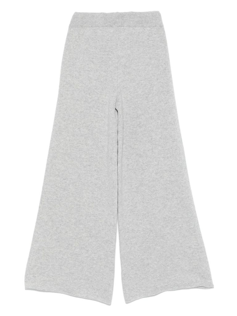 Shop Wild Cashmere Stella Wide-leg Pants In Wool And Cashmere In Grey