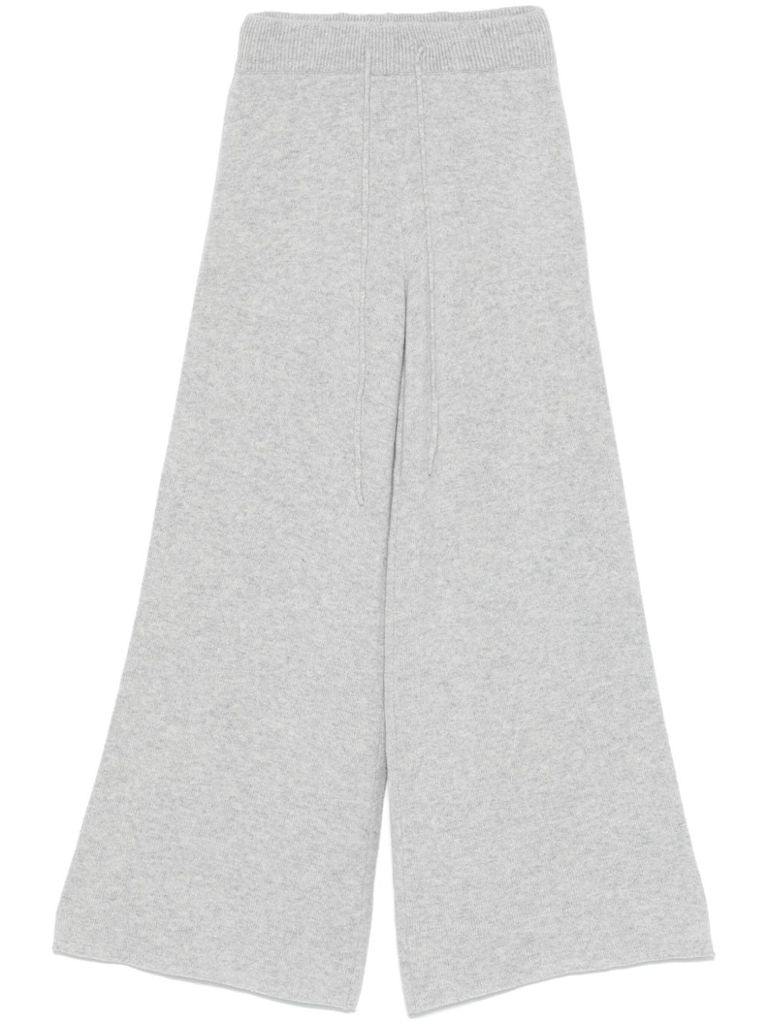 Shop Wild Cashmere Stella Wide-leg Pants In Wool And Cashmere In Grey