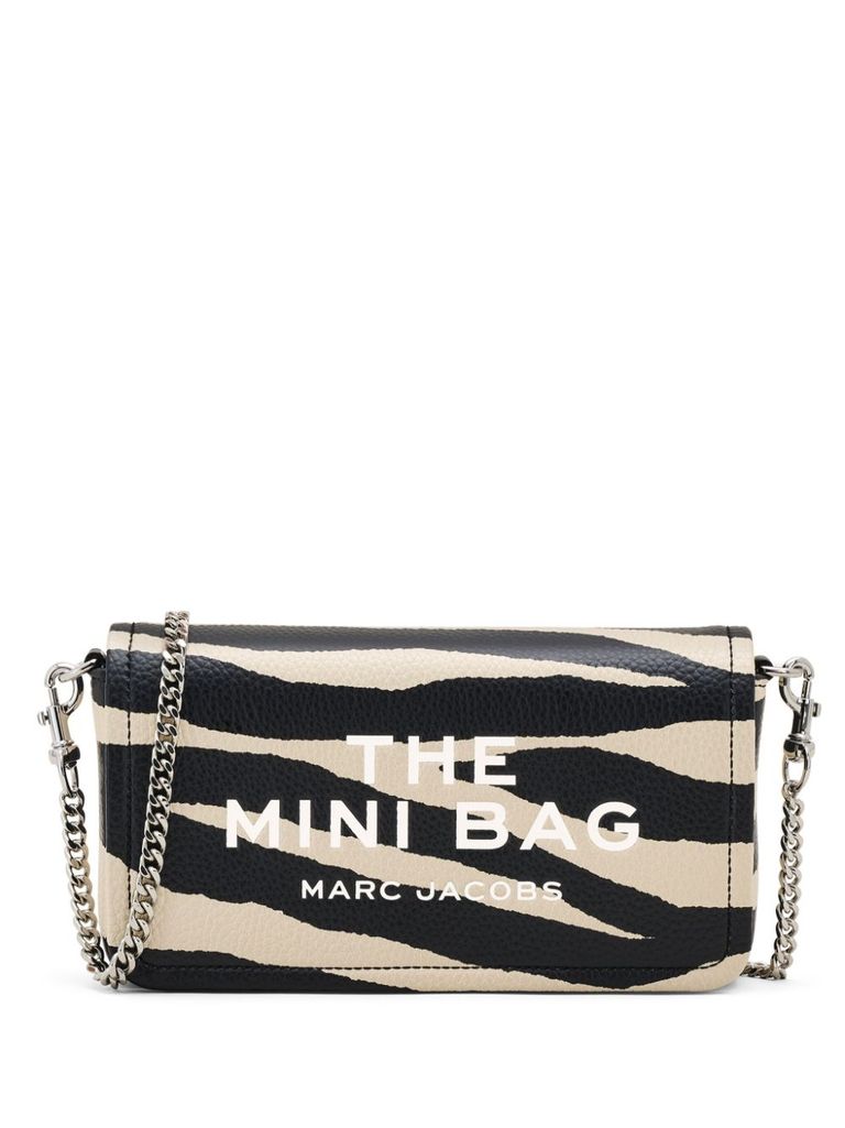 Shop Marc Jacobs The Mini Bag In Zebra-print Leather In Black