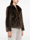 Brushed effect short faux fur coat