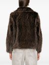 Brushed effect short faux fur coat