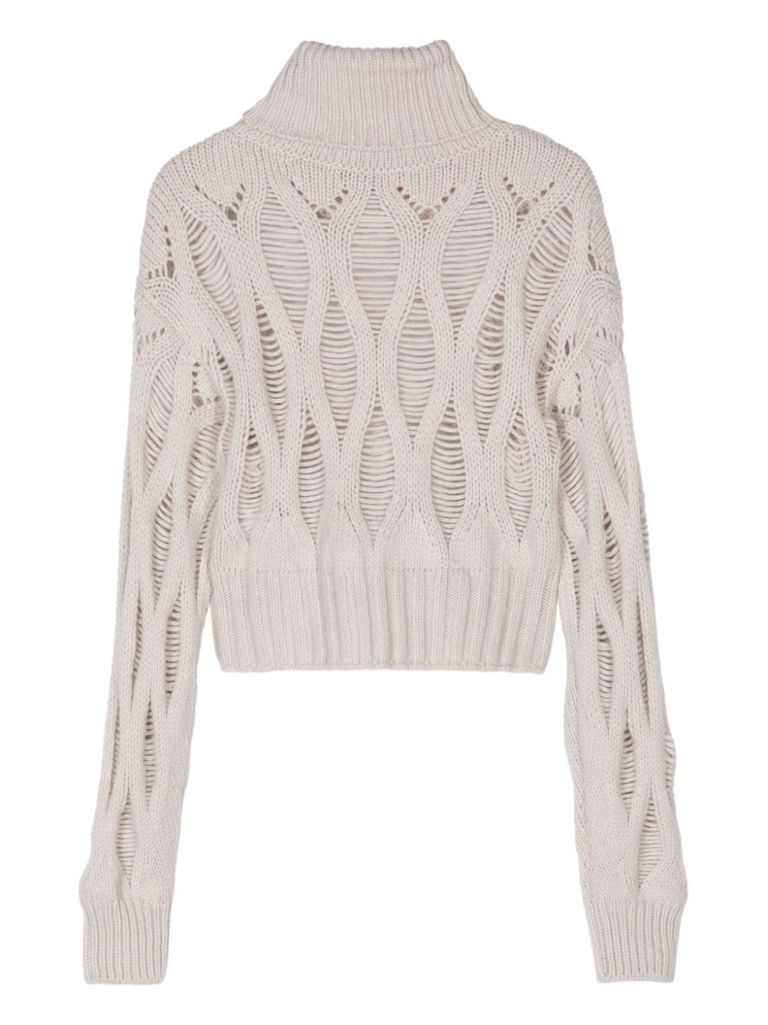 Shop Wild Cashmere Lyla Sweater In Perforated Cashmere In Beige