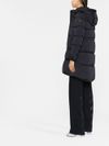 Long quilted and padded down jacket