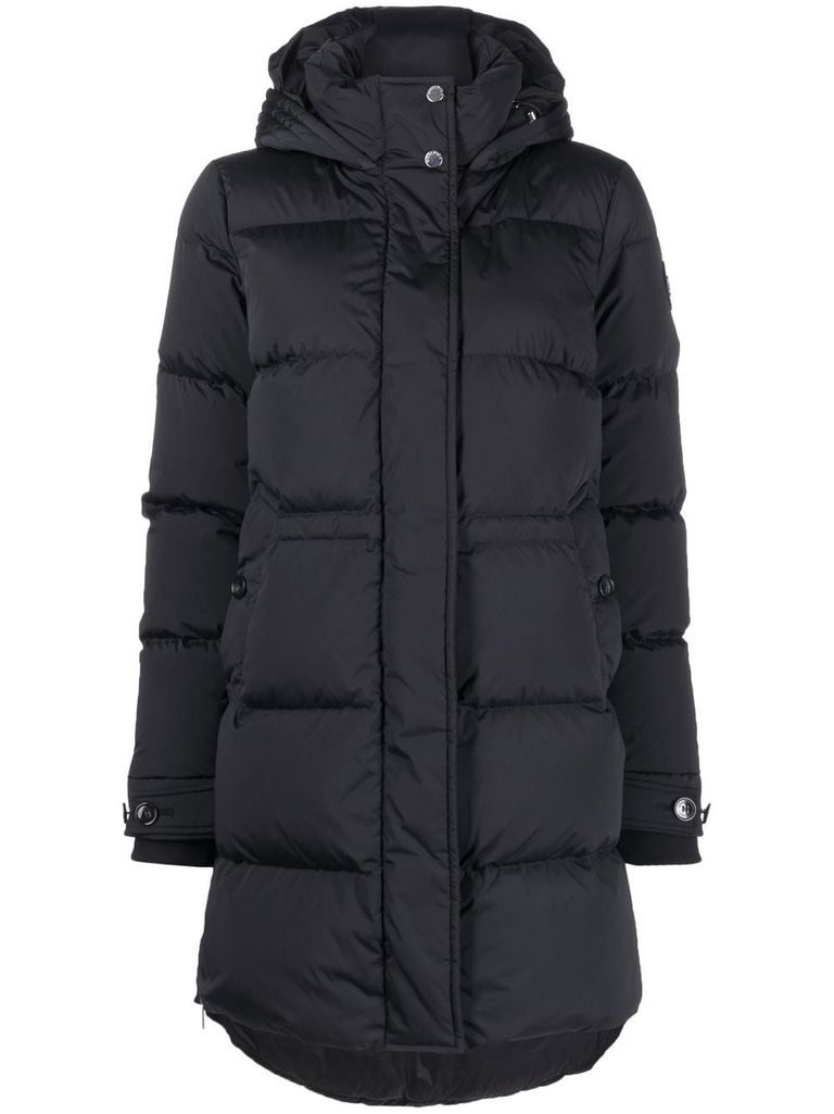 【送料&関税込】Woolrich Black Nylon Long Down Jacket Aliquippa Long Down Jacket in Glossy Nylon Black – rue de can