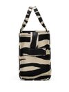 Small zebra-print cotton tote bag