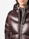 woolrich - Short brown quilted down jacket with hood - 3