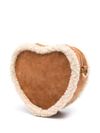 Heart-shaped Beat bag in suede and shearling