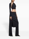 Oblique tailored midi skirt in wool