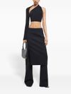 Oblique tailored midi skirt in wool