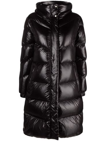 WOOLRICH - Long padded down jacket with a glossy finish