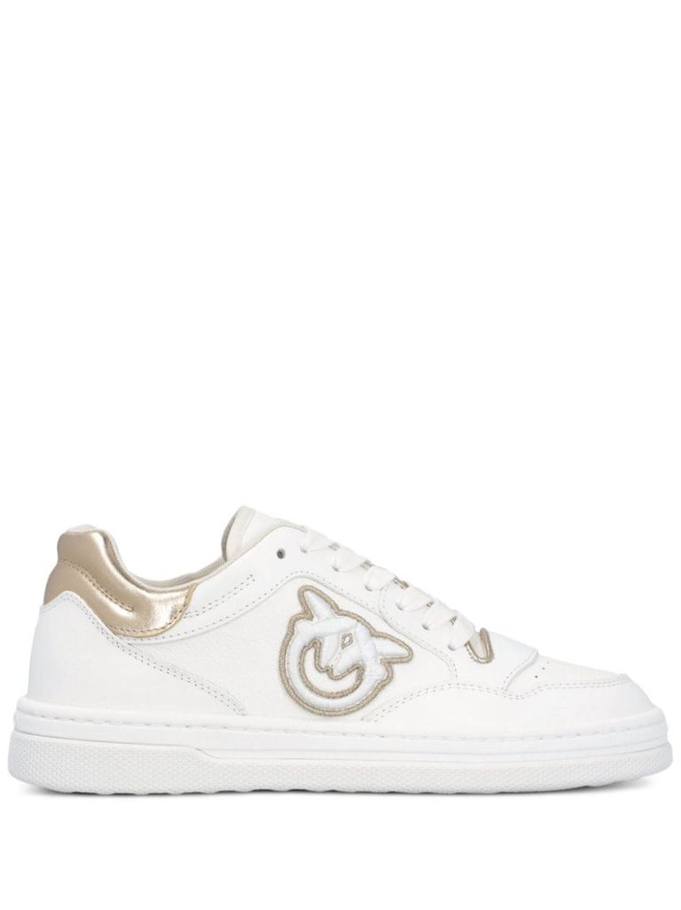 Shop Pinko Mandy Sneakers With Love Birds Logo In White